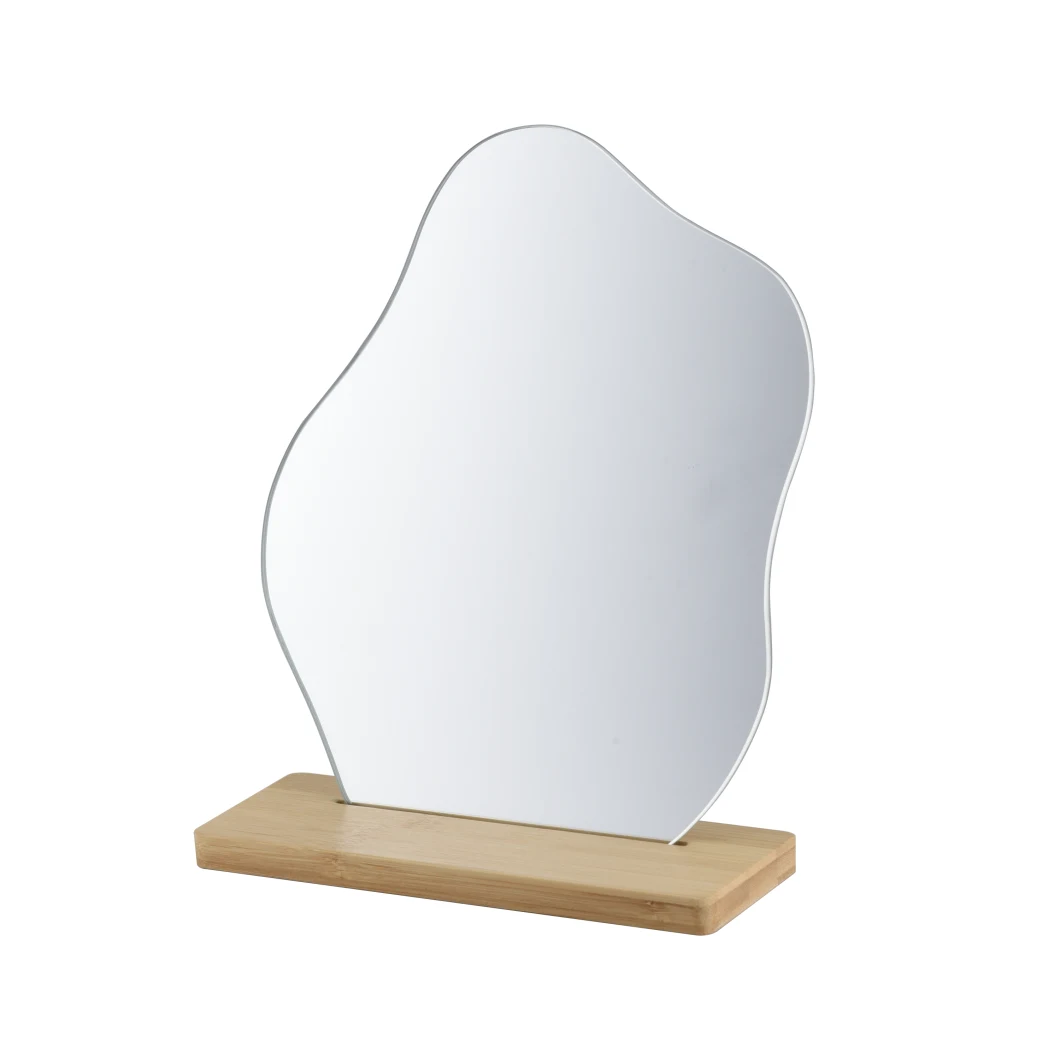 Special Irregular Shape Table Wooden Bamboo Makeup Mirror